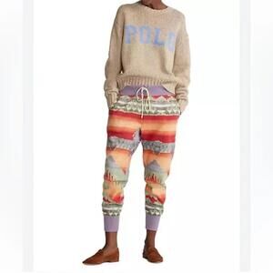 Polo Ralph Lauren Aztec Southwestern Fleece Jogger Cropped Length- Size LG